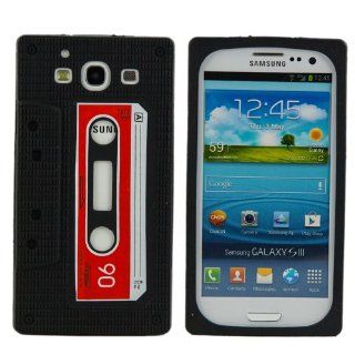 BLACK Soft Silicone Cassette Tape Style Cover For Samsung Galaxy S3 S III i9300 Cell Phones & Accessories
