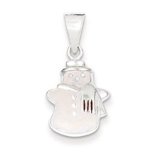 Sterling Silver Enameled Snowman Charm, Best Quality Free Gift Box Satisfaction Guaranteed: Jewelry