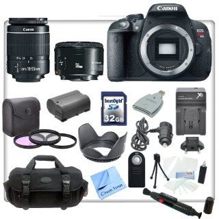 Canon EOS Rebel T5i DSLR Camera with EF S 18 55mm f/3.5 5.6 IS STM Lens + Canon EF 50mm f/1.8 II Autofocus Lens + Pro Package: Includes 32gb SDHC Memory Card, Card Reader, Filters, Deluxe Case, Replacement LP E8 Battery & Travel Charger, Tulip Lens Hoo