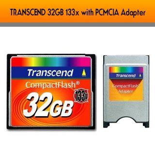 TRANSCEND 32GB 133x Compact Flash Card with Transcend PCMCIA Adapter: Computers & Accessories