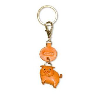 VANCA Craft Petit Mascot Leather Mini Animal Key chains * PIG * Clothing