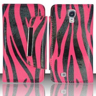 SAMSUNG GALAXY S4 PINK ZEBRA FLIP MAGNET COVER HARD POUCH CASE +free sunglasses by [EXTRA TERRESTRIAL]: Cell Phones & Accessories