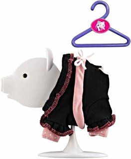 Teacup Piggies Fashion Set Charm Bracelets Black Outfit with White String Bow: Toys & Games