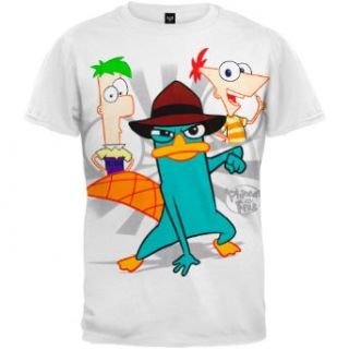 Phineas And Ferb   Boys Hero Stance Youth T shirt Youth Medium White: Movie And Tv Fan T Shirts: Clothing