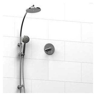 Riobel DUO System: Coaxial Thermostatic Pressure Balance Valve with Hand Shower Rail and Shower Head KIT 943CSTMC   Hand Held Showerheads  