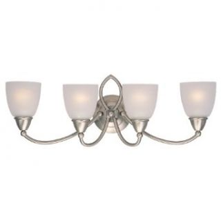 Sea Gull Lighting 40076 962 Pemberton Four Light Vanity, Brushed Nickel Finish with Satin Etched Glass   Vanity Lighting Fixtures  