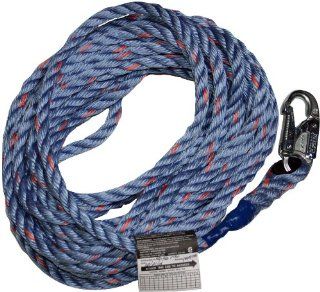 Miller Titan by Honeywell 300L/25FTBL 3 Strand 25 Feet Twisted Polypropylene Blend Rope with Locking Snap Hook and Loop   Back Support Belts  