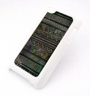 WHITE Snap On Case for APPLE IPOD TOUCH 4 / 4G / 4th Gen Generation Plastic Cover  PRISM SKETCH MAYAN AZTEC tribal indian american colored hand drawn: Cell Phones & Accessories