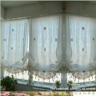 Diaidi Pastoral Style Adjustable Balloon Curtain Living Room Shade Curtains for Living Room Set   Window Treatment Sheers