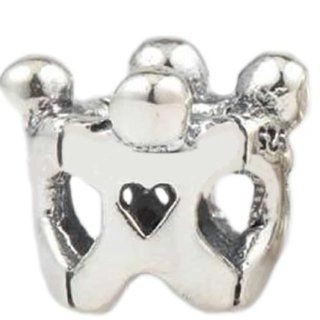 Pro Jewelry .925 Sterling Silver "4 Children Holding Hands" Charm Bead for Snake Chain Charm Bracelets Jewelry