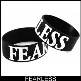 Fearless Designer Rubber Saying Bracelet #55: Novelty Apparel Accessories: Clothing