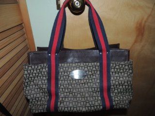 Tommy Hilfiger Medium Brown Iconic Tote Handbag Replica Navy and Red Strap : Other Products : Everything Else