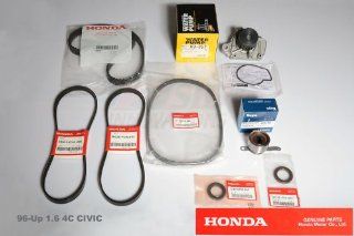 Genuine OEM Factory Fit Honda Civic Year 1996 1.6 Liter / 4 Cylinder DX Coupe 2 Door, EX Coupe 2 Door, HX Coupe 2 Door, CX Hatchback 3 Door, DX Hatchback 3 Door, DX Sedan 4 Door, EX Sedan 4 Door, LX Sedan 4 Door V4 1590CC Enginess Timing Belt and Water Pum