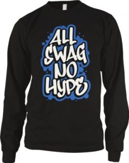 All Swag No Hype Men's Long Sleeve Thermal, Graffiti Style Swagger Design Men's Thermal Shirt: Novelty T Shirts: Clothing