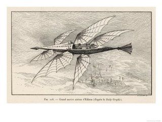 Thomas Alva Edison's Flying Ship the Larger of His Two Projected Flying Machines Giclee Print Art (12 x 9 in) : Everything Else