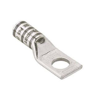Panduit LCA4 12F L Code Conductor Lug, One Hole, Standard Barrel With Window, 90 Degree Angle, #4   #3 AWG STR/#2 AWG SOL Copper Conductor Size, 1/2" Stud Hole Size, Gray Color Code, 0.07" Tongue Thickness, 0.75" Tongue Width, 0.81" Nec