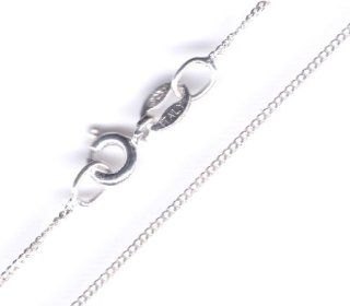 Tendenze Italy Very Fine Curb Chain Necklace, Sterling Silver, Width 1mm/0.039", Length 45cm/17.72", Directly From The Italian Factory: Jewelry