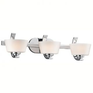 Kichler Lighting 45230CH Rise 3 Light Bath Fixture, Chrome with Satin Etched Cased Opal Glass   Vanity Lighting Fixtures  