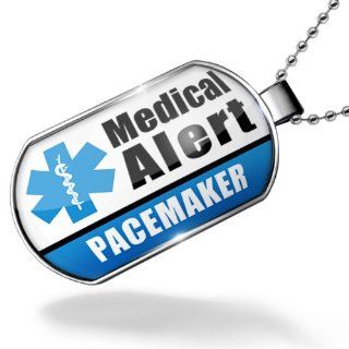 Dogtag Medical Alert Blue Pacemaker Dog tags necklace   Neonblond Jewelry