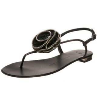 Giuseppe Zanotti Women's I90126 Flower Sandal, Nero, 35 EU (US Women's 5 M): Shoes