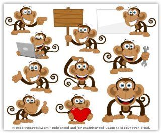 Cartoon Monkey Clip Art   Cute Monkey Mascot Stock Illustration!: Everything Else