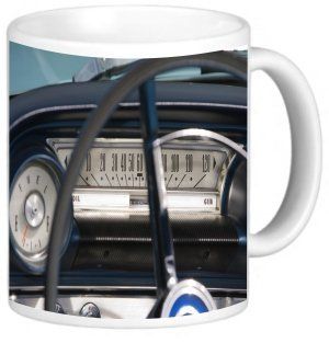 Rikki KnightTM Classic Car Instrument Panel Design 11 oz Photo Quality Ceramic Coffee Mug Cup   FDA Approved   Dishwasher and Microwave Safe: Kitchen & Dining