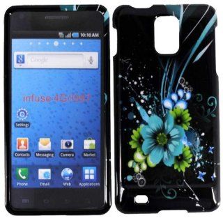 Blue Flower Hard Case Cover for Samsung Infuse 4G i997 Cell Phones & Accessories