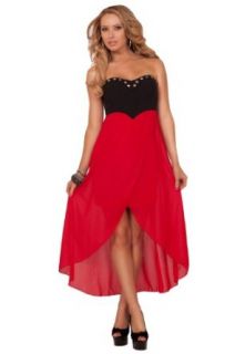 Edgy Strapless Padded Sweetheart Metal Studs Garter Straps Back High Lows Dress at  Womens Clothing store: Hot From Hollywood Dress