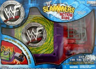 WWE WWF SLAMMERS ACTION RING, CAGE & TITLE BELT For 3 Inch Figures by Jakks Pacific: Toys & Games