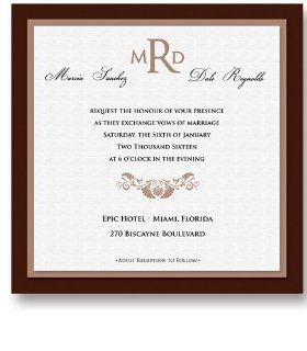 70 Square Wedding Invitations   Vizcaya Chocolate : Party Invitations : Office Products