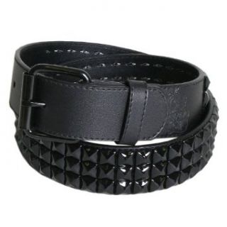 PUNK/ROCK/EMO Black 3 Row Studded Belt with Black Studs ON SALE THIS WEEK ONLY (X Large): Clothing