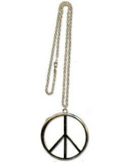 Gold Peace Sign Necklace (extra Large): Clothing
