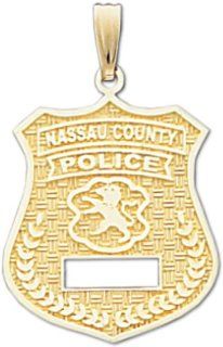 14k Nassau County Police Officer Badge Pendant: Charms: Jewelry