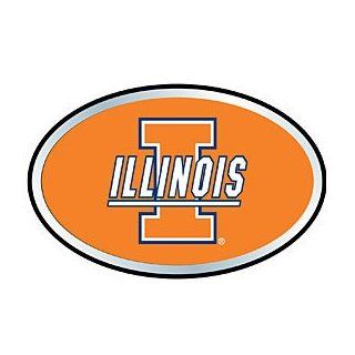 Illinois Fighting Illini COLOR Chrome Auto Emblem Decal Football University of : Sports Fan Automotive Magnets : Sports & Outdoors