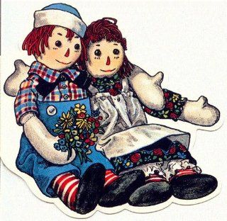 Raggedy Ann & Andy Seated Die Cut Card   Friends : Greeting Cards : Office Products