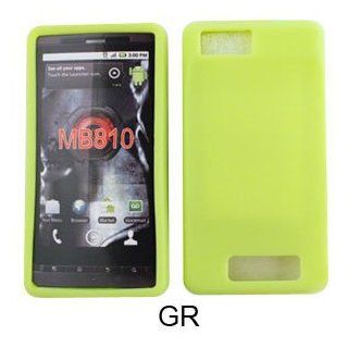 Motorola Droid X MB810 Lime Green Silicone Skin Case Cover New Faceplate Snap On: Cell Phones & Accessories