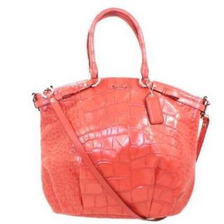 Coach Madison Embossed Exotic Lindsey Purse In Geranium Red: Shoes