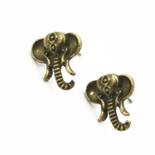 Joyside Retro Cute Mini Cute Baby Elephant Earrings Color Bronze: Jewelry