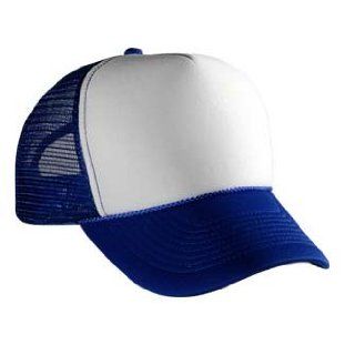 Foam Front Five Panel Mesh Back Adjustable Hat Cap   Royal/White/Royal: Clothing