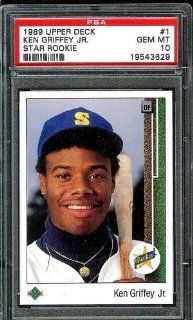 1989 Upper Deck KEN GRIFFEY Jr Rookie RC Card UD #1  Graded PSA 10   Sharp GEM MINT 50/50 Centered   PRISTINE   Baseball: Everything Else