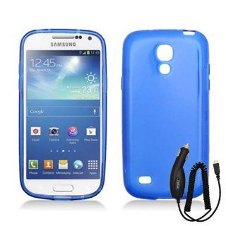 SAMSUNG GALAXY S4 MINI SOLID BLUE TPU RUBBER COVER SOFT GEL CASE + CAR CHARGER from [ACCESSORY ARENA]: Cell Phones & Accessories