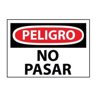 Spanish Aluminum Sign   Peligro No Pasar Patio, Lawn & Garden