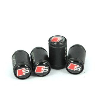 Stunning Quality Black Extra Long Metal Audi Sline S Line Tyre Valve Dust Caps with gift box: Automotive