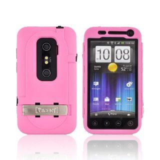 For HTC EVO 3D Pink Black OEM Trident Kraken AMS Hard Silicone Case Cover w Screen Protector Kickstand & Belt Clip KKN2 EVO 3D PK: Cell Phones & Accessories