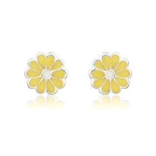 Yellow Daisy Sterling Silver Stud earrings includes gift box   matching necklace also available   925 stamp: K Starz exclusive: Jewelry
