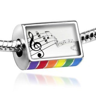 Neonblond Bead Rainbow "Music, notes"   Fits Pandora charm Bracelet: NEONBLOND Jewelry & Accessories: Jewelry
