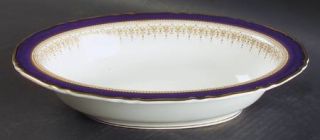 Royal Worcester Regency Blue (White) 10 Oval Vegetable Bowl, Fine China Dinnerw