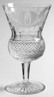 Edinburgh Crystal Thistle (Cut) White Wine   Cut,Thistle Flower,Cross Hatch,Pane