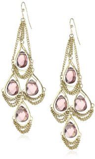 Kendra Scott "Timeless" 14k Gold Plated Amethyst Trista Chandelier Earrings: Jewelry