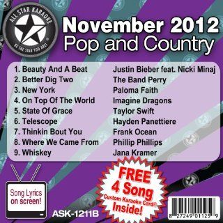 All Star Karaoke November 2012 Pop and Country Hits B (ASK 1211B): Music